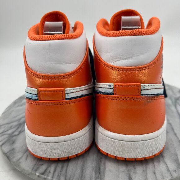 Nike Mens 10.5 Air Jordan 1 Mid SE Electro Orange White Basketball DM3531-800 - Picture 5 of 12